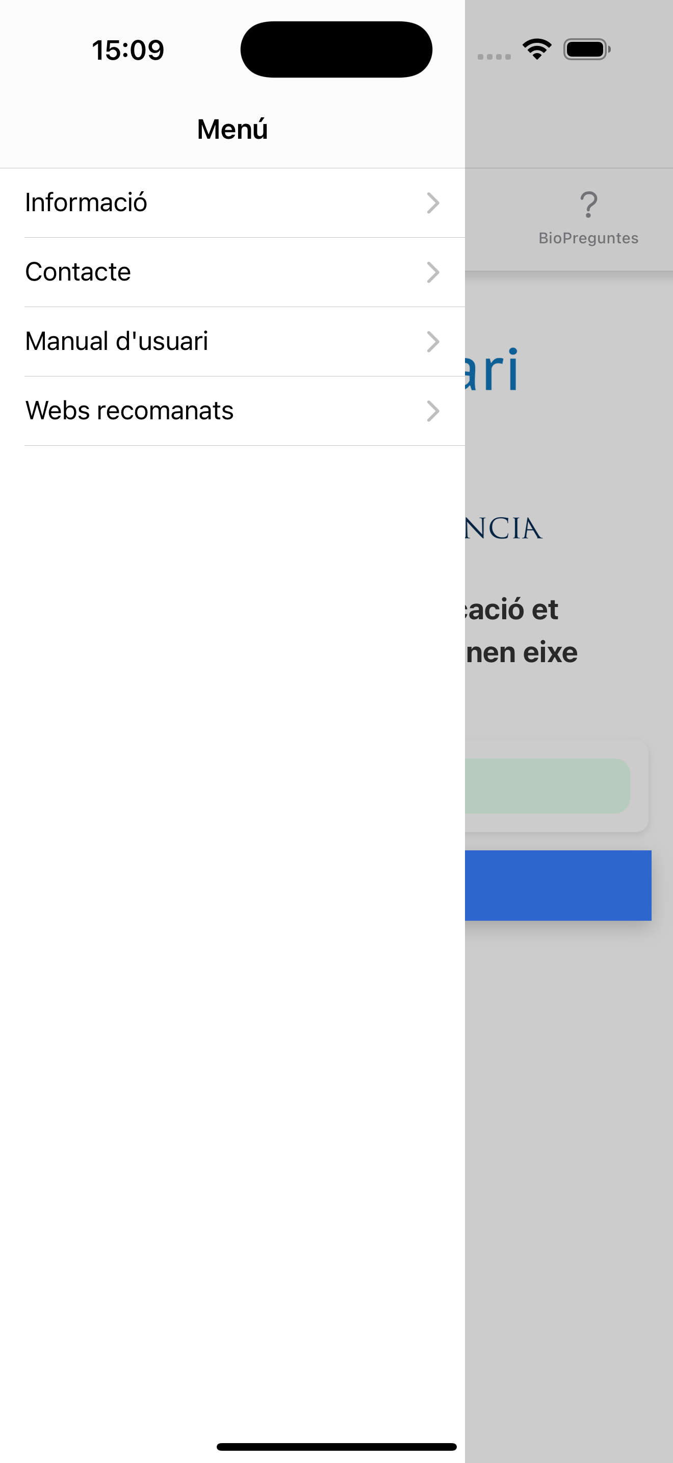 bioApS Menu iPhone