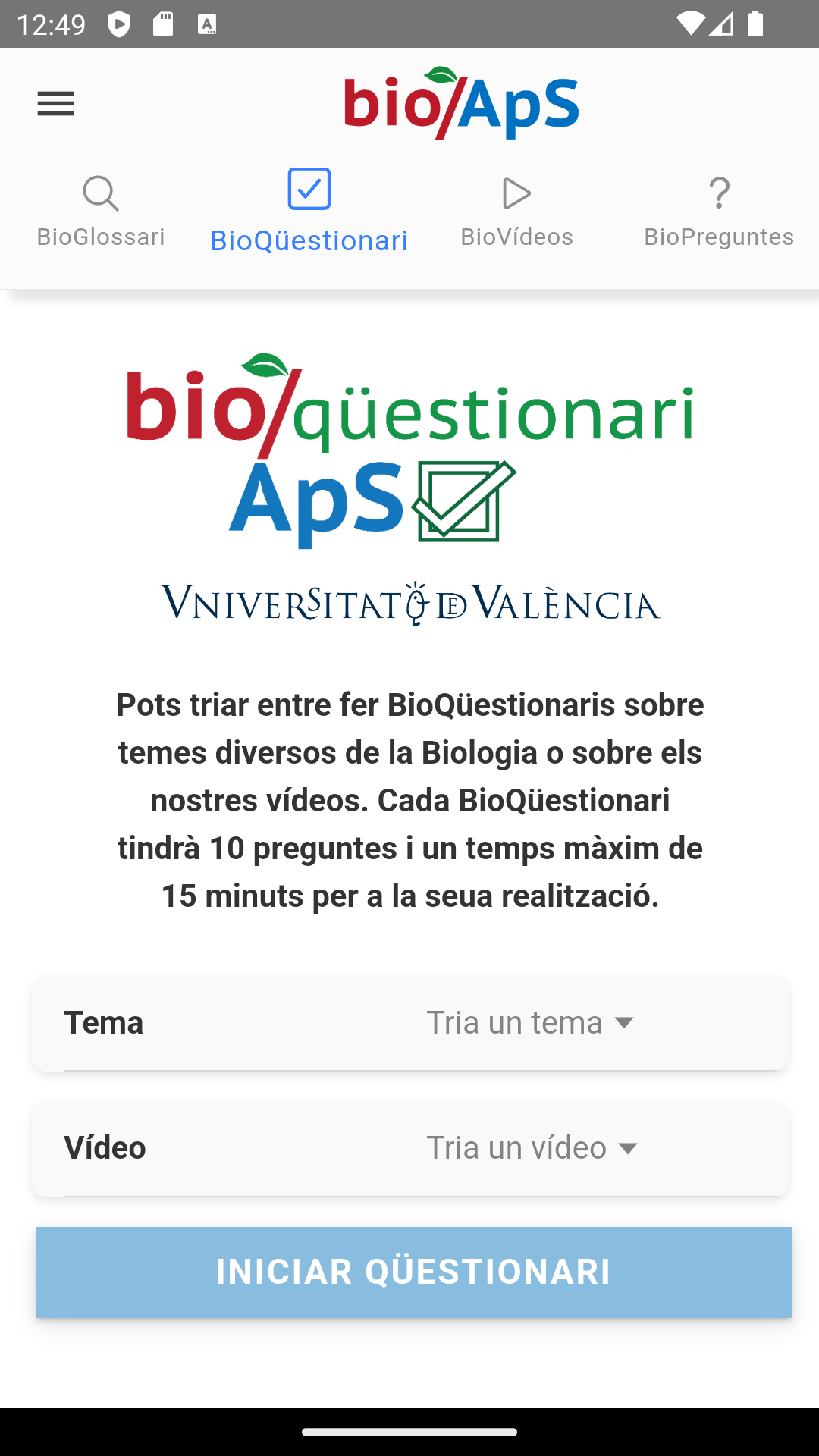 bioApS Quiz Android